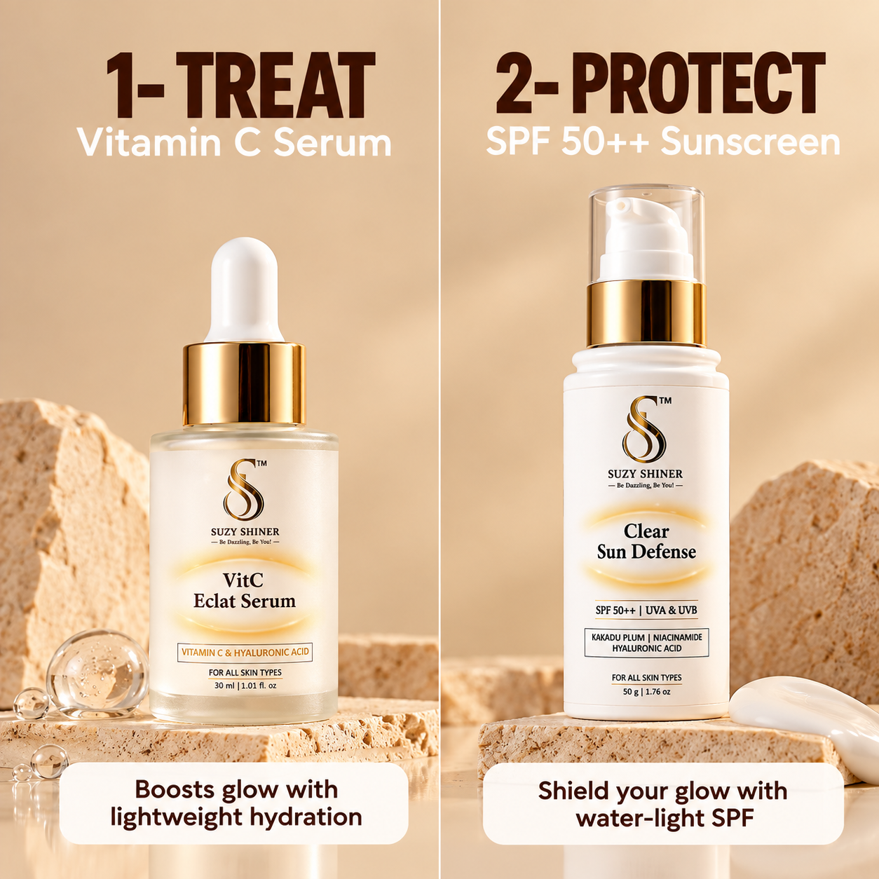 Glow & Protect Duo - Vit-C Éclat + Clear Sun Defense SPF 50++
