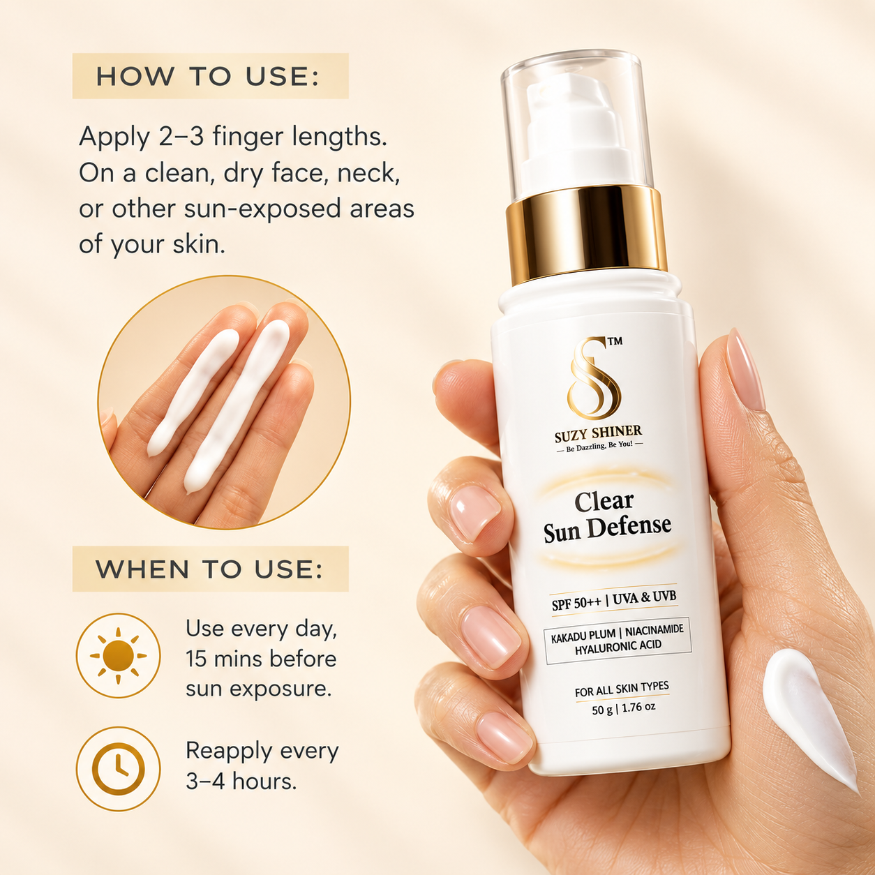 Clear Sun Defense SPF 50++ – Pack of 2 | Sunscreen for Indian Skin