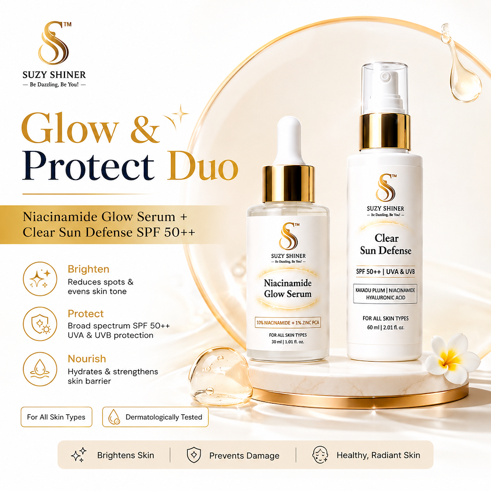 Glow & Protect Duo - Niacinamide Glow Serum + Clear Sun Defense SPF 50++