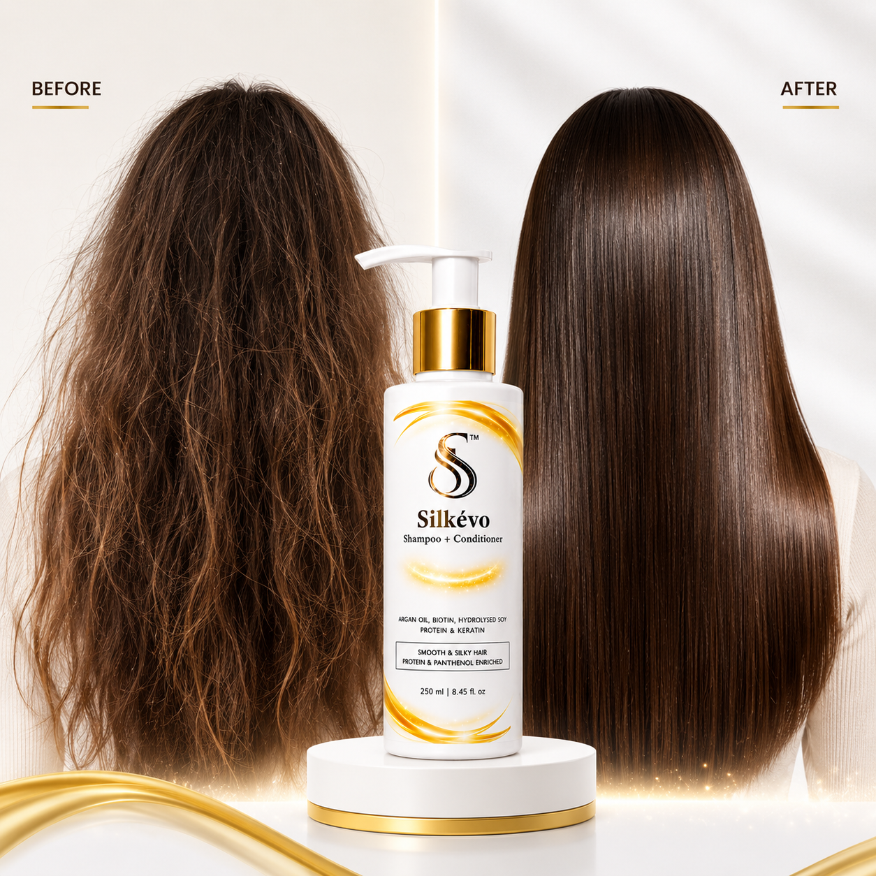 Silkévo 2-in-1 Shampoo & Conditioner with Biotin & Keratin for Healthy Hair