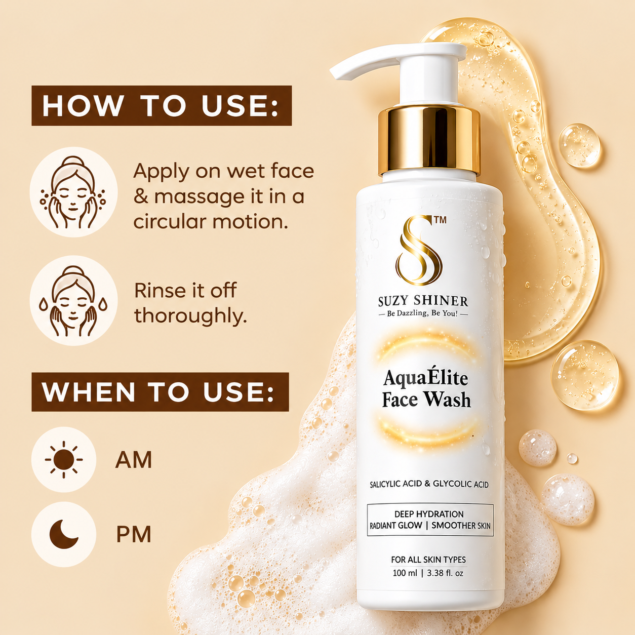 Aqua Élite Face Wash – Pack of 2 | Glycolic Acid & Salicylic Acid Face Wash
