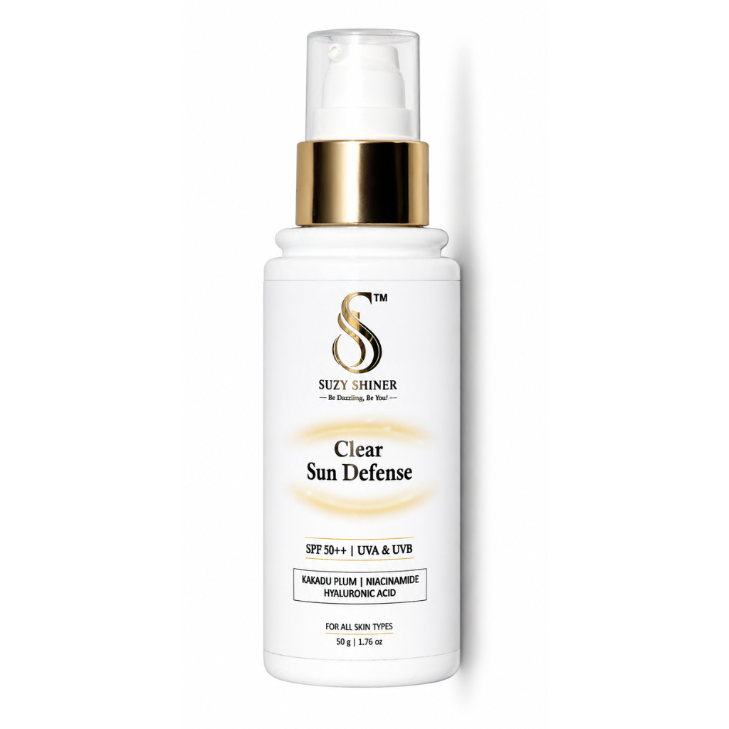 Clear Sun Defense SPF 50 sunscreen for Indian skin by Suzy Shiner