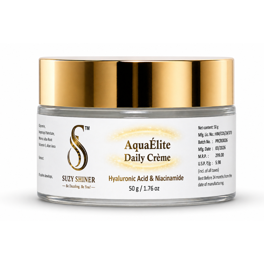 Suzy Shiner AquaÉlite Daily Crème face moisturizer with Hyaluronic Acid and Niacinamide 50g.