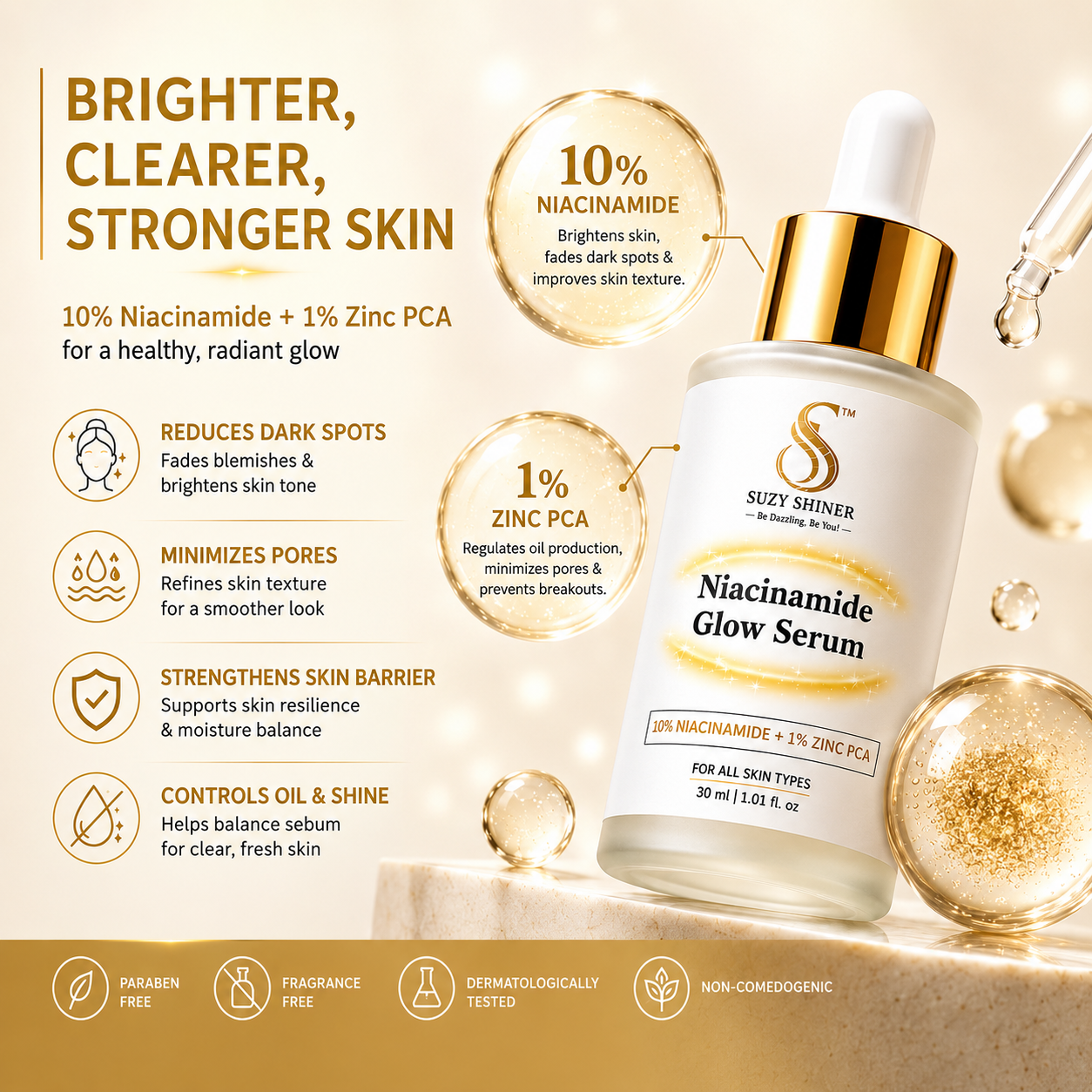 Niacinamide Glow Serum for Oily, Acne-Prone & Sensitive Skin
