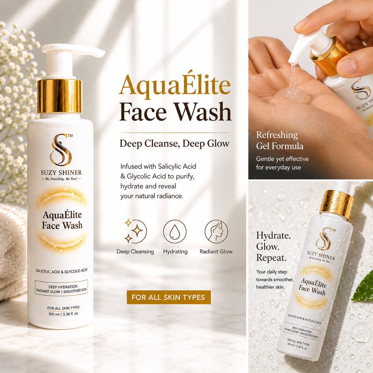 Aqua Élite exfoliating Face Wash benefits and other details
