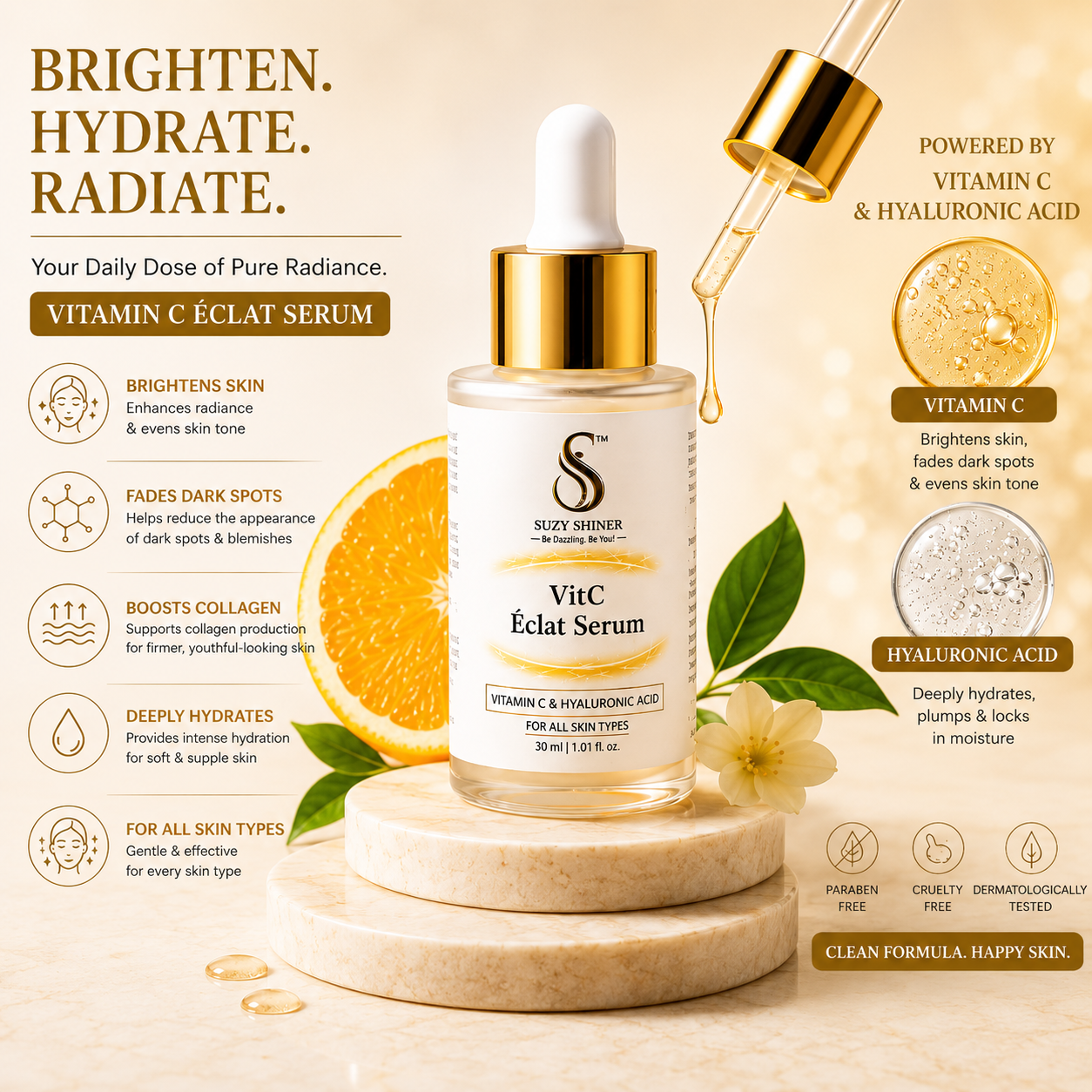 Vit-C Éclat Vitamin C Serum key benefits and ingredients.